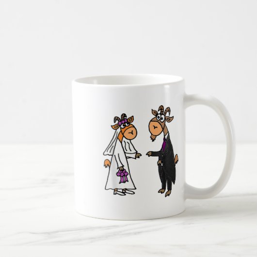 Smiletodayteesヤギ花嫁結婚と花婿の_1 コーヒーマグカップ (右)