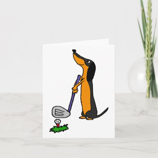 Smiletodaytees Funny Dachshund Dog Golf カード (正面)