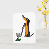 Smiletodaytees Funny Dachshund Dog Golf カード (黄色い花)