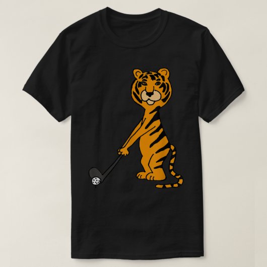 Smiletodaytiesカッコいい Tiger Cat遊's Golf Tシャツ (デザイン正面)