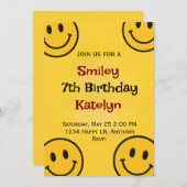 Smiley Birthday 招待状 (正面/裏面)