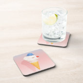 Smiley Cone: 3D Cute Dog Ice Cream Character Art コースター (右側)