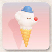 Smiley Cone: 3D Cute Dog Ice Cream Character Art コースター (正面)