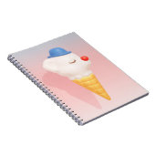 Smiley Cone: 3D Cute Dog Ice Cream Character Art ノートブック (右側)