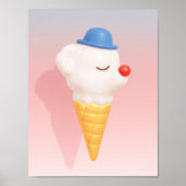 Smiley Cone: 3D Cute Dog Ice Cream Character Art ポスター (正面)