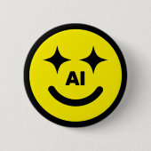 Smiley Face AI™ Button 缶バッジ (正面)