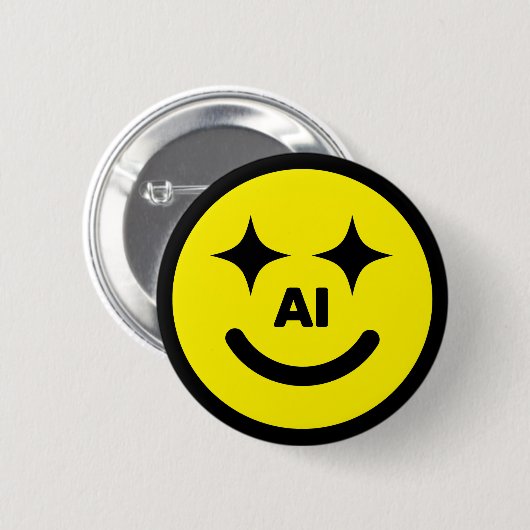 Smiley Face AI™ Button 缶バッジ (正面&裏面)