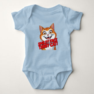 Smiley Face Tabby Cat!!! Baby BodySuit ベビーボディスーツ