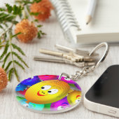 Smiley Faces Balloons Pattern-64171 キーホルダー (正面右)