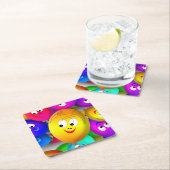 Smiley Faces Balloons Pattern-64171 スクエアペーパーコースター (インサイチュ)