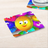 Smiley Faces Balloons Pattern-64171 スクエアペーパーコースター (アングル)