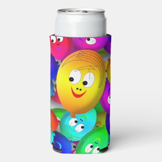 Smiley Faces Balloons Pattern-64171 スリム缶クーラー (Seltzer裏面)