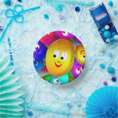 Smiley Faces Balloons Pattern-64171 ペーパーボウル (パーティー)