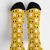 Smiley Happy Face Emoji Printed Gift Socks ソックス (上部)