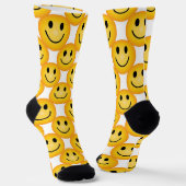 Smiley Happy Face Emoji Printed Gift Socks ソックス (傾斜あり)