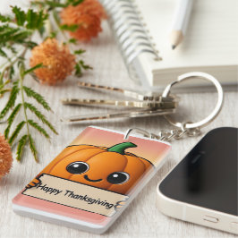 Smiley Pumpkin Charm - Happy Thanksgiving Keychain キーホルダー