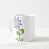 Smilingデイジーと蝶 コーヒーマグカップ (正面左)