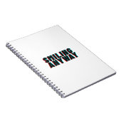 Smiling Anyway Glitch Effect Retro Quote Design ノートブック (右側)