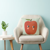 Smiling Apple Throw Pillow | Cute Fruit Nursery  クッション (椅子)