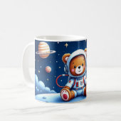 Smiling Astronaut Teddy Adventure コーヒーマグカップ (正面左)