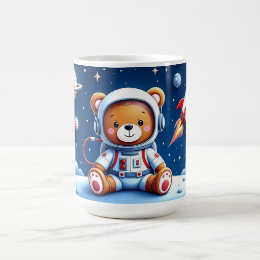 Smiling Astronaut Teddy Adventure コーヒーマグカップ (中央)