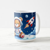 Smiling Astronaut Teddy Adventure コーヒーマグカップ (正面右)