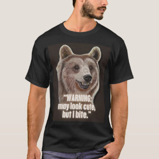 Smiling Bear - ブラックエディション (かわいい) Tシャツ