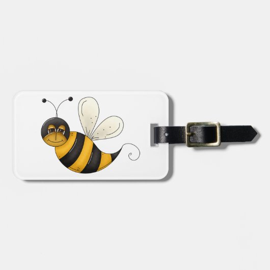 Smiling Bee Fun Bumblebee Character ラゲッジタグ (正面横)