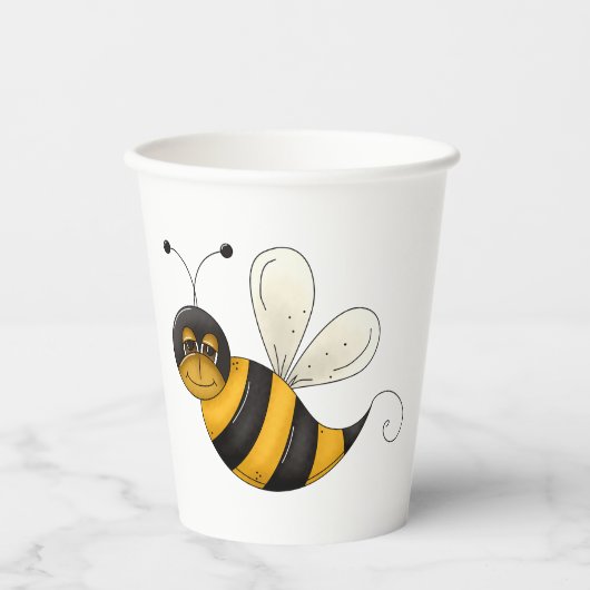 Smiling Bee Fun Bumblebee Character 紙コップ (正面)