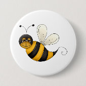 Smiling Bee Fun Bumblebee Character 缶バッジ (正面)