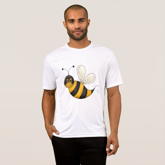 Smiling Bee Fun Bumblebee Character Tシャツ (正面フル)