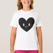Smiling Black Heart Vector  T-Shirt Tシャツ (正面)