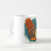 Smiling Cat Holding a Flower Mug | “Smile and Shin コーヒーマグカップ (正面左)