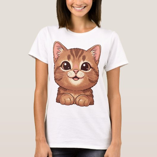 smiling cat, kawaii cat tシャツ (正面)
