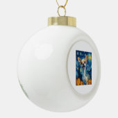 smiling chihuahua dog starry night by Van Gogh fin セラミックボールオーナメント (左)