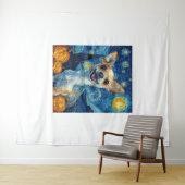 smiling chihuahua dog starry night by Van Gogh fin タペストリー (インサイチュ(横))
