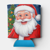 Smiling Christmas Santa Claus in Red Hat 缶クーラー (裏面)