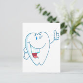 Smiling Clean Tooth漫画のキャラクターが親指を上げる.ai ポストカード (スタンド正面)