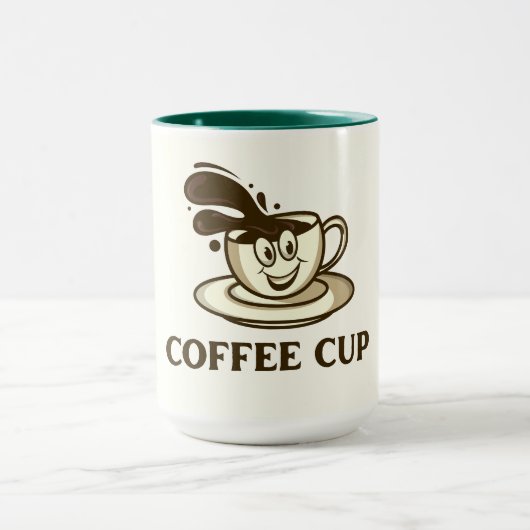 Smiling Coffee Cup Splash – コーヒよくはしゃぐーマグ マグカップ (中央)