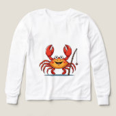 Smiling Crab Fishing – Kids’ Long Sleeve Tee (デザイン正面)