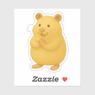 Smiling Cream Hamster Sticker シール