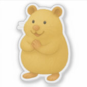 Smiling Cream Hamster Sticker シール (正面)
