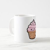 Smiling Cupcake – Cute Kawaii Illustration コーヒーマグカップ (正面左)