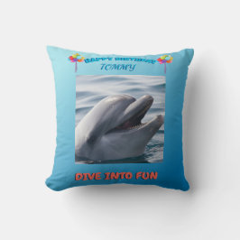 Smiling Dolphin Birthday クッション