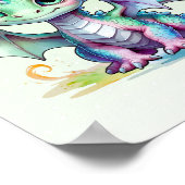 Smiling Dragon Nursery Art ポスター (角)