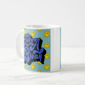 Smiling Face Pattern – Cute Yellow Smile happycore コーヒーマグカップ (正面左)