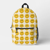 Smiling Face Pattern – Cute Yellow Smiles   プリントバックパック (正面)