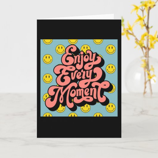 Smiling Face Pattern – Cute Yellow Smiles  custom  カード (黄色い花)