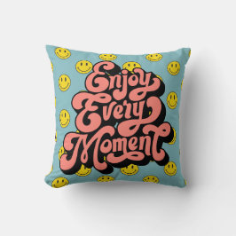 Smiling Face Pattern – Cute Yellow Smiles  custom  クッション