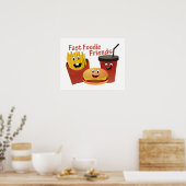 Smiling Fast Foodie Friends ポスター (キッチン)